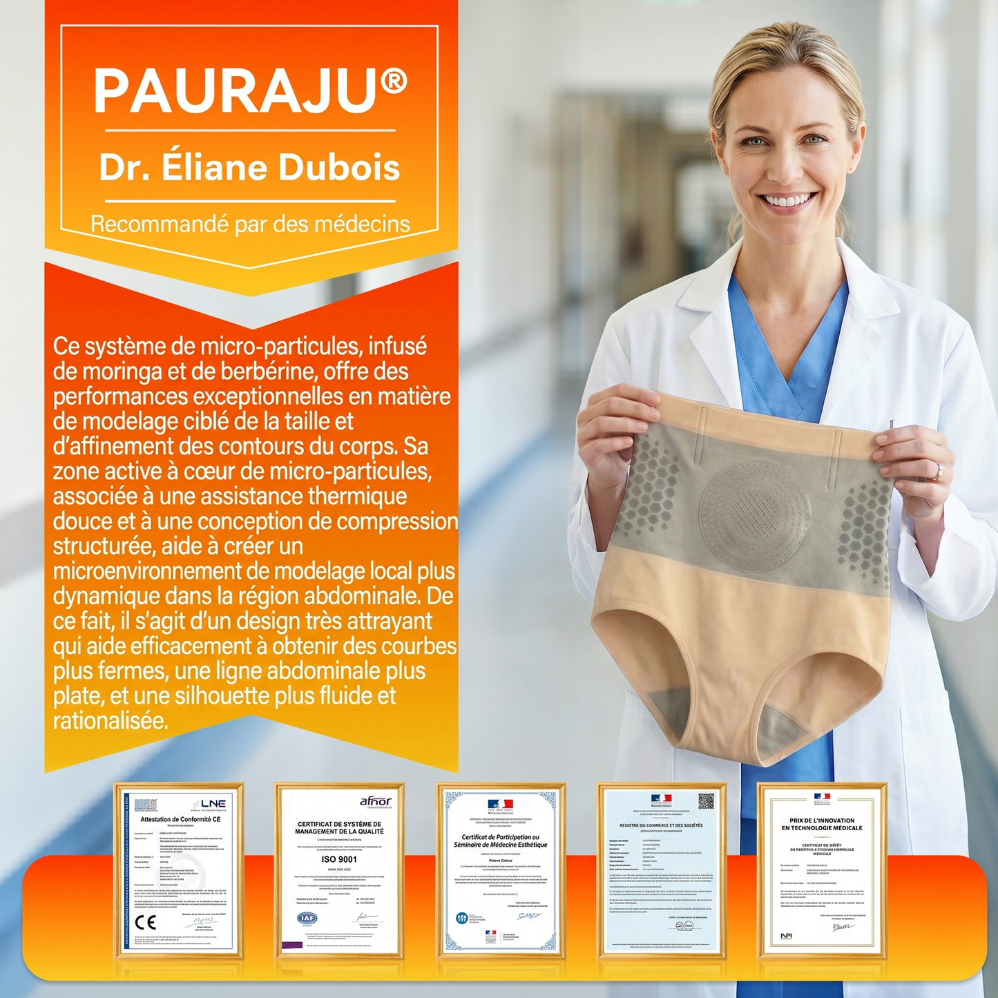 Boutique Officielle | 🤸🤸‍♂️ 𝐏𝐀𝐔𝐑𝐀𝐉𝐔® 2026 Short Sculptant & Brûle-Graisses 4-en-1 aux Micro-Particules de Moringa & Berbérine LYJ