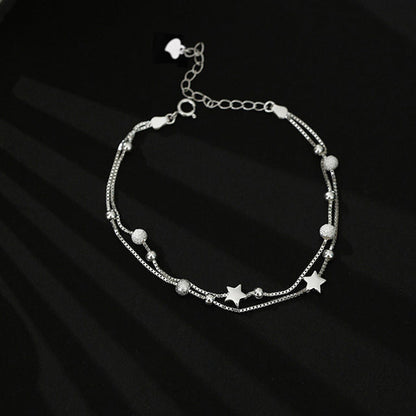 Japan Korea Star Moon Bracelet For Women Fashion Crystal Pearl Chain Jewelry